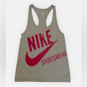 Nike Women’s Racerback Tank Top. Gray/Magenta. Women’s Size Small